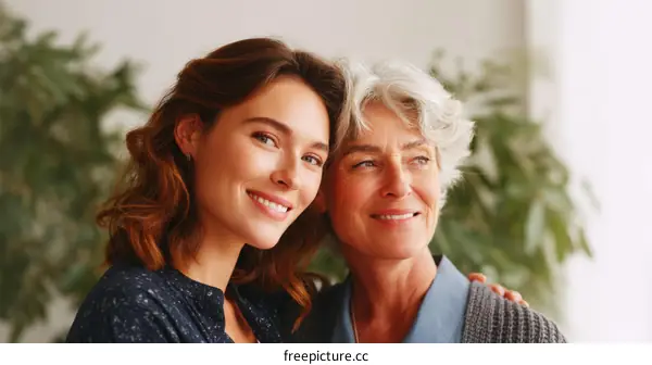 Loving Mother and Daughter Portrait