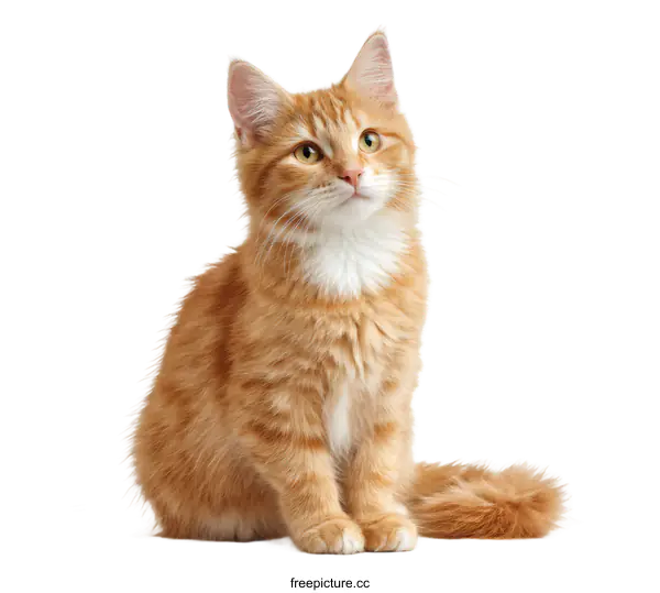 [Transparent Background PNG]Adorable Orange Kitten in Studio Setting