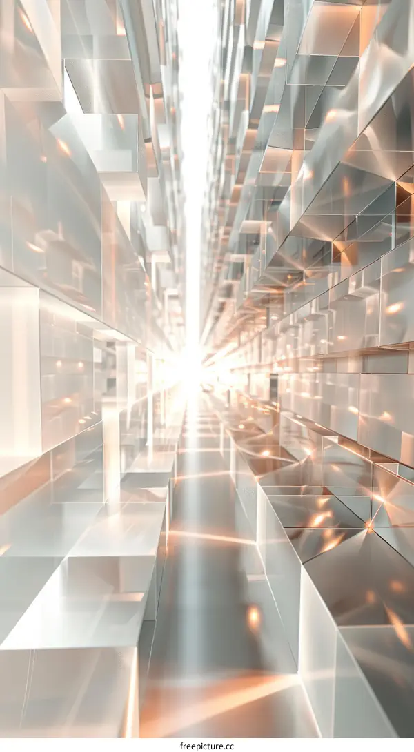 Futuristic Sci-Fi Cityscape With Glowing Cubes