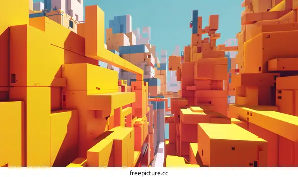 Abstract Futuristic Cityscape 3D Illustration