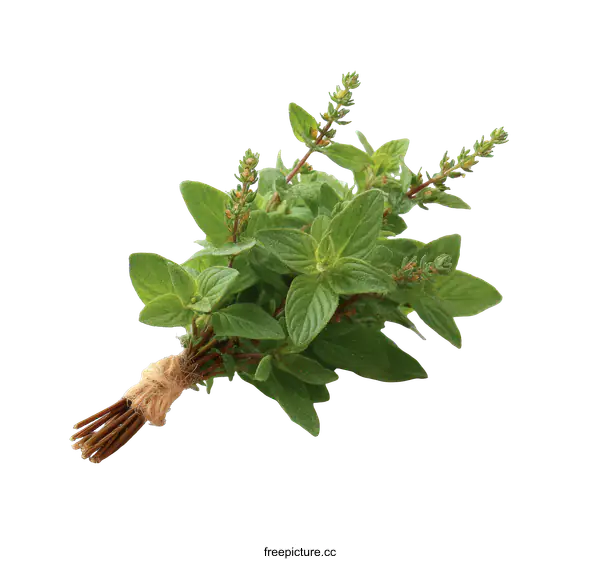 [Transparent Background PNG]Fresh Bunch of Oregano Herbs