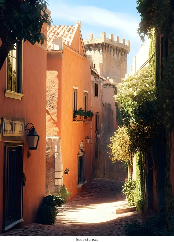 Narrow Street in Italian Village