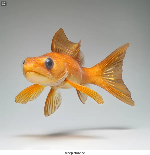 A 3D rendering of a goldfish