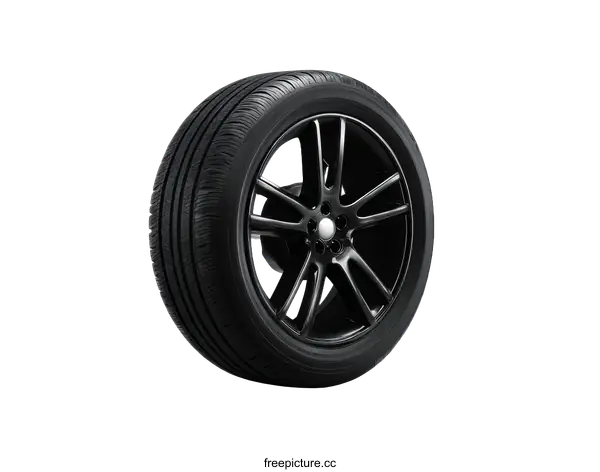 [Transparent Background PNG]Black Car Wheel Tire Illustration
