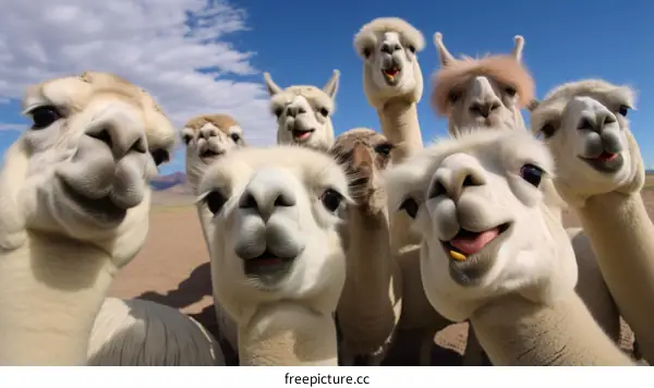 Alpacas Taking a Funny Selfie