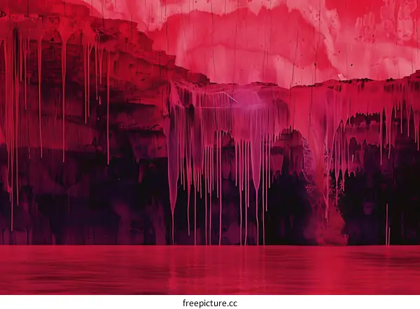Abstract Red Dripping Paint Background
