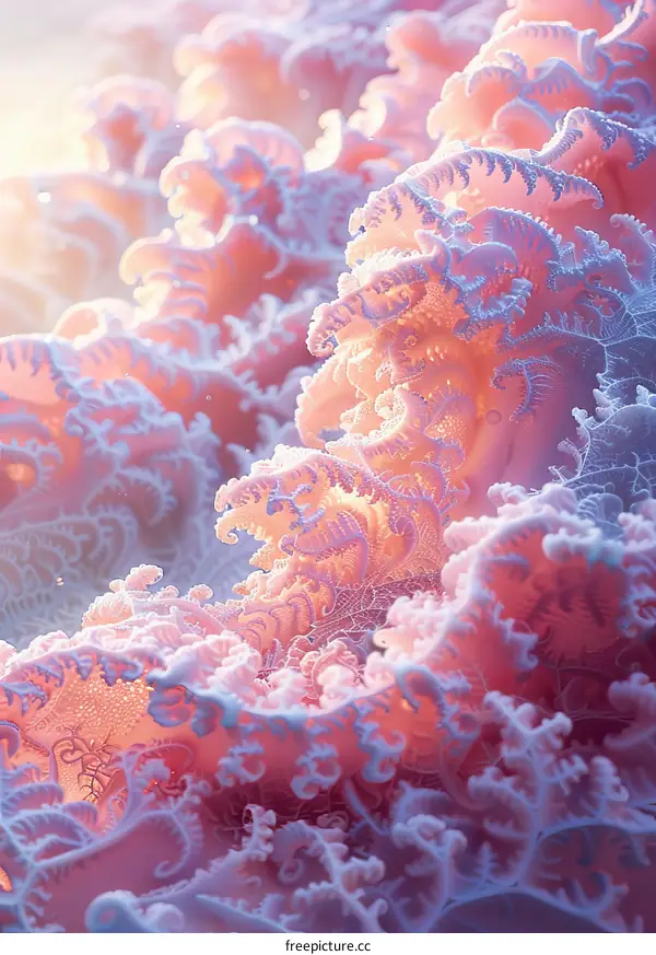 Mesmerizing Underwater World: Pink and White Coral Symphony