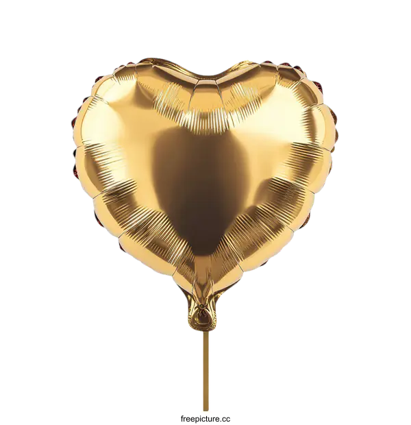 [Transparent Background PNG]Golden Heart Foil Balloon