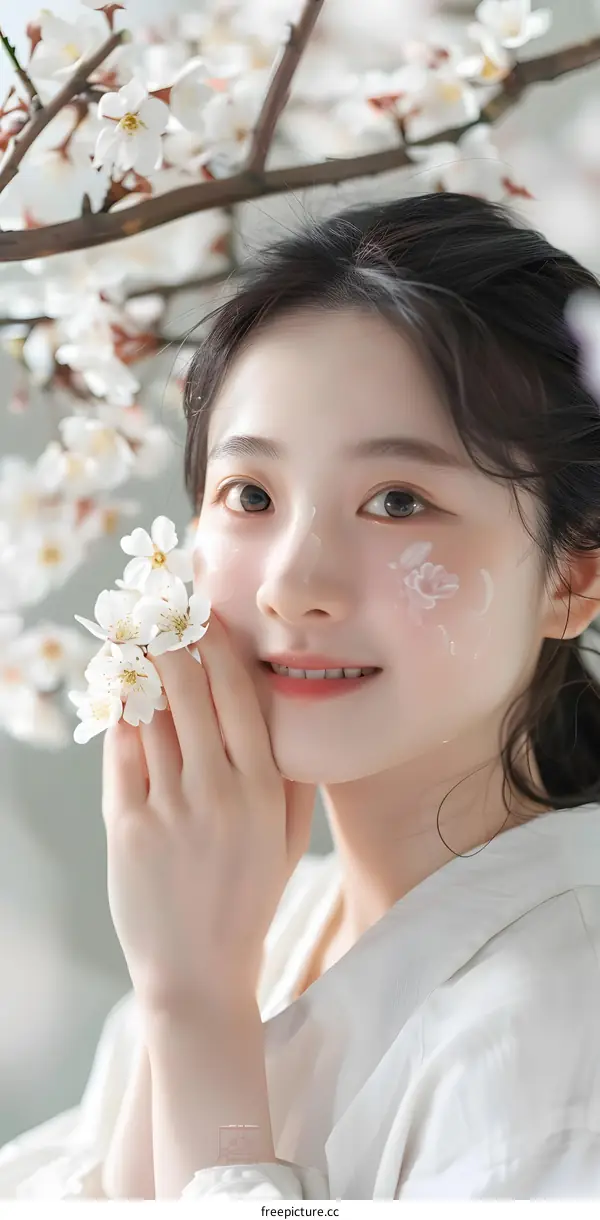 Beautiful Woman with Flowers in her Hair