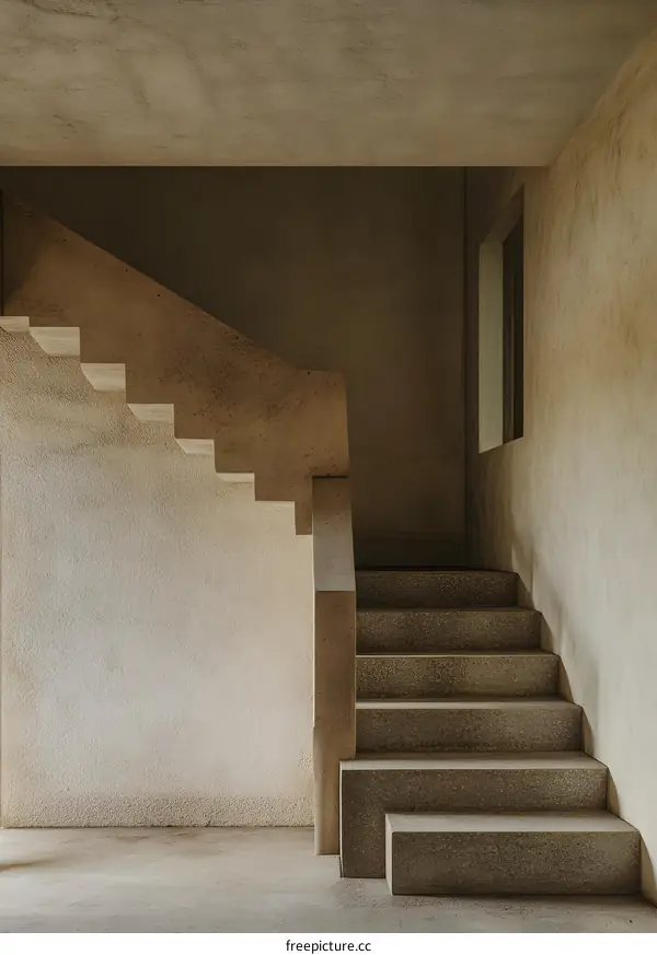 Concrete Stairs in Minimalist Architecture