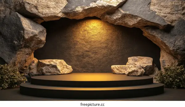 Modern Minimalist Stone Cave Display Platform