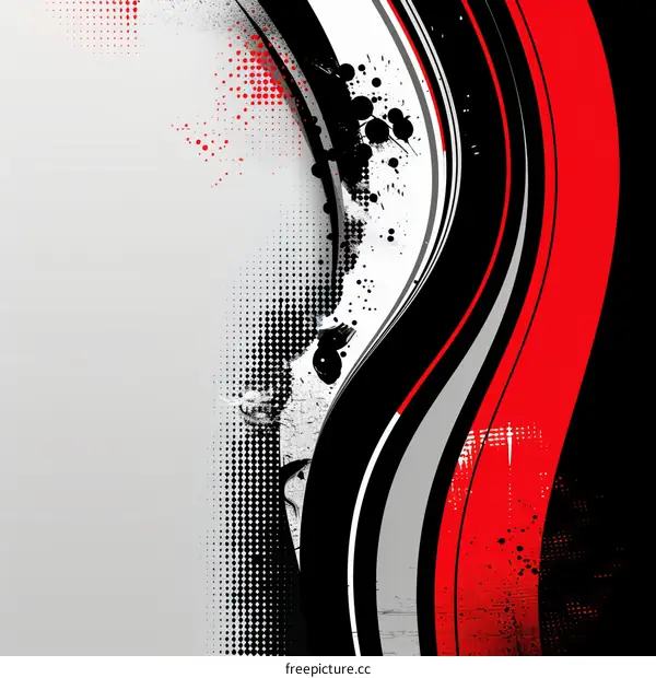Abstract Background with Black, Red, and White