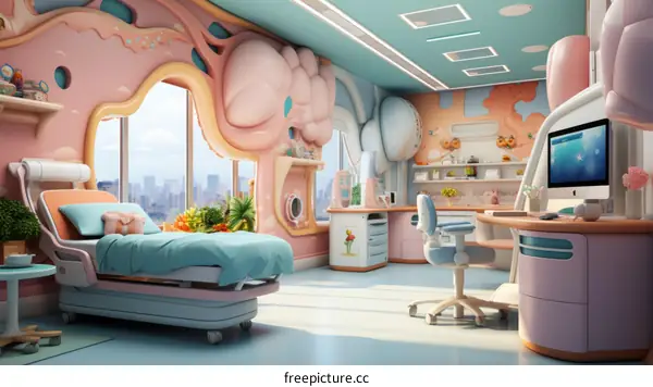 Pediatric hospital room interior design
