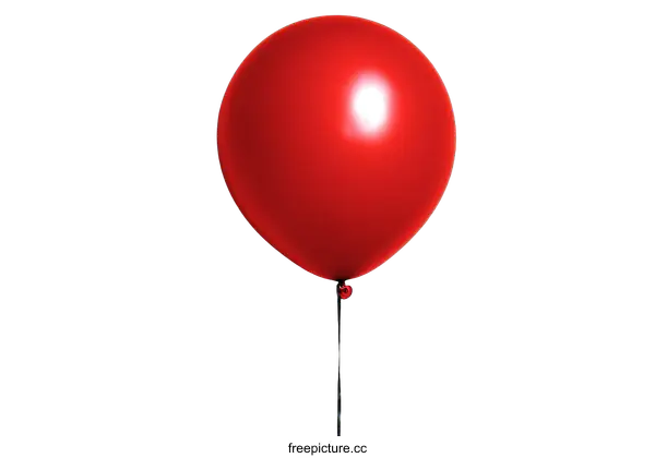 [Transparent Background PNG]Single Red Balloon Against a White Background