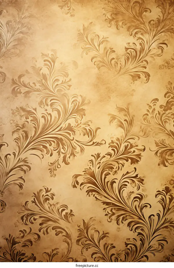 elegant brown floral ornament seamless pattern