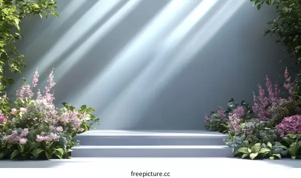 Spring Floral Display Platform Scene