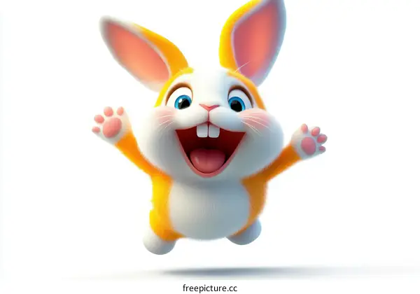 Happy Cartoon Easter Bunny Illustration