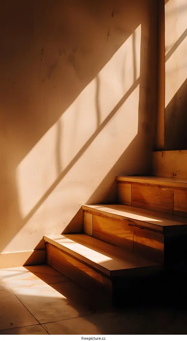 Sunlight Shining Through Window On Staircase