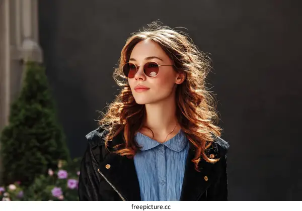 Stylish Woman in Trendy Outfit Outdoors