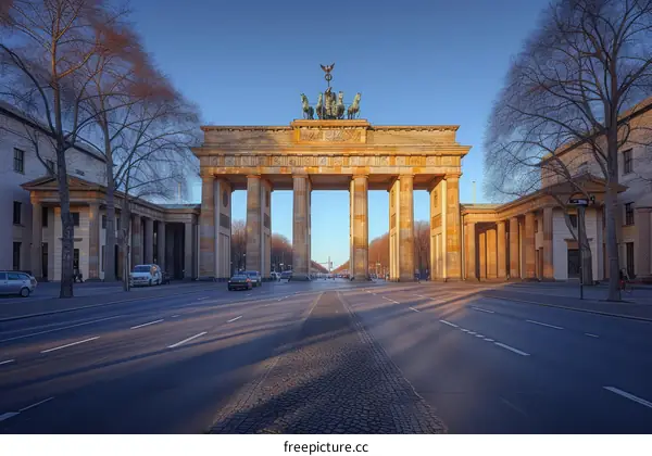 The Brandenburg Gate, a famous landmark in Berlin, Germany