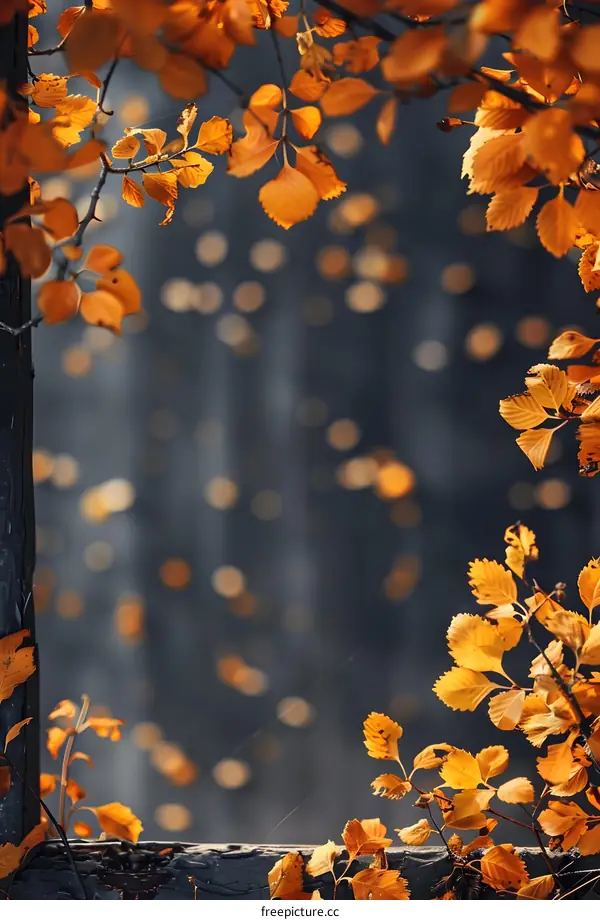 Autumn Leaves Frame Background