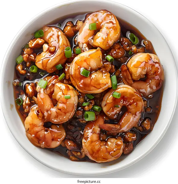 Honey Walnut Shrimp in White Bowl