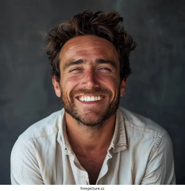 Happy Man Portrait Close-up