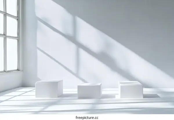 Minimalist White Product Display with Natural Light