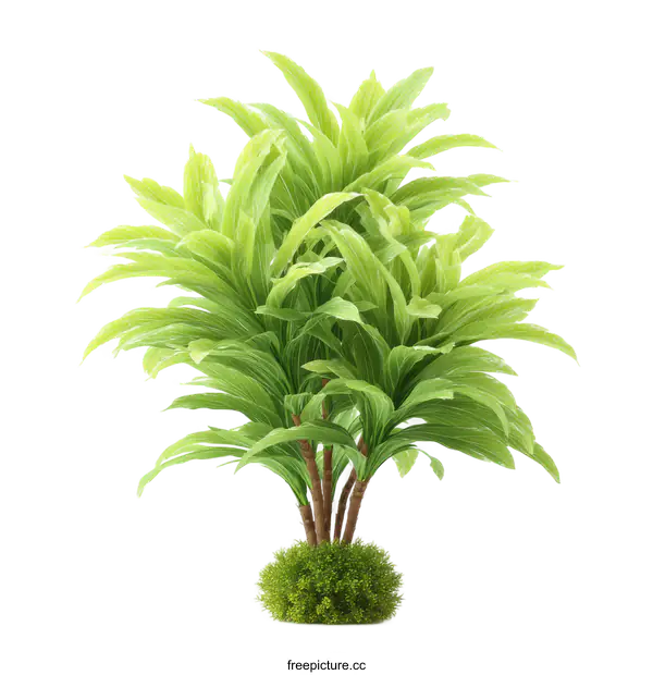 [Transparent Background PNG]Realistic Green Plant Illustration Against White Background