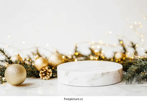 Christmas Display Marble Podium Decoration
