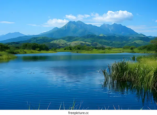 Mountain and lake landscape