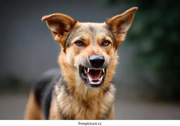 Close Up Portrait of a German Shepherd Dog