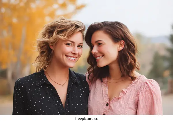 Two Women Smiling Outdoors