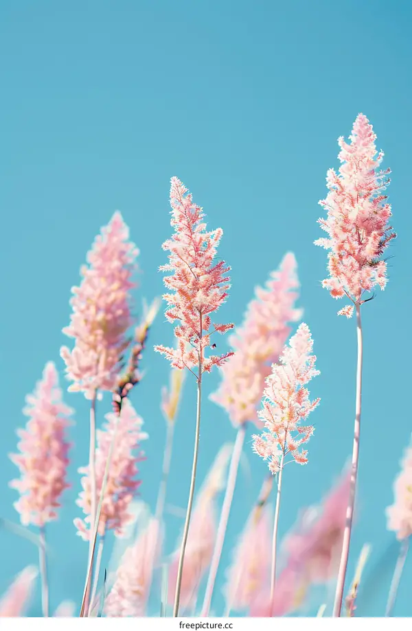 Pink Flowers Blooming In The Blue Sky