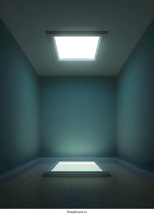 Empty Room With a Square Skylight