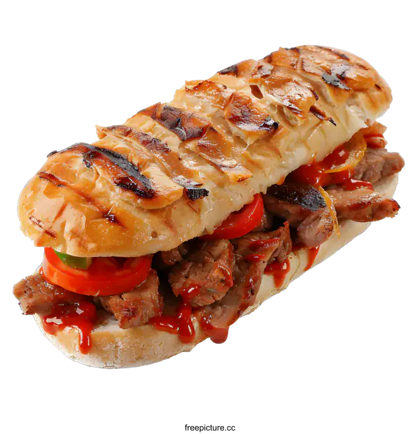 [Transparent Background PNG]A delicious and healthy sandwich with meat, tomato and cucumber