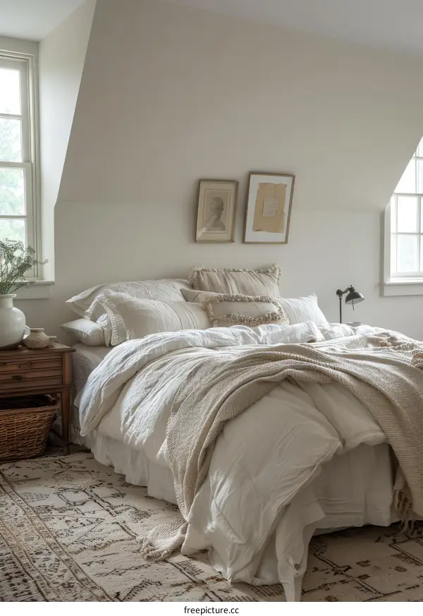 Cozy Neutral Bedroom With Wood Accents