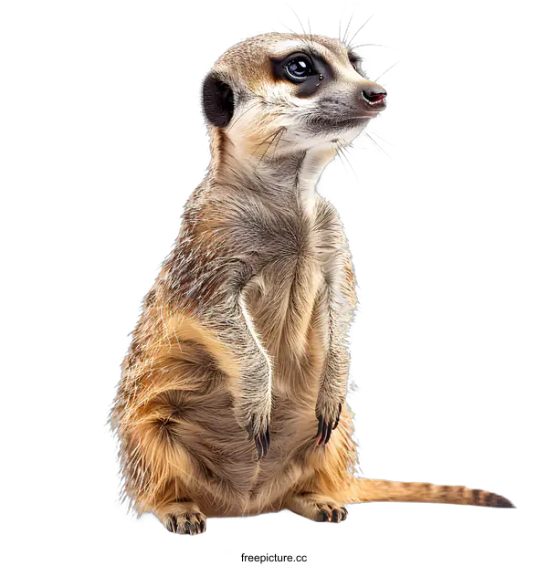 [Transparent Background PNG]Meerkat standing on white background