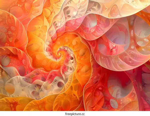 Abstract Orange and Red Spiral Pattern Background