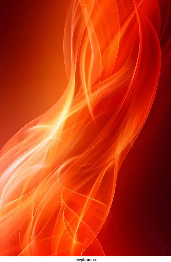 Abstract Orange Flowing Lines Background
