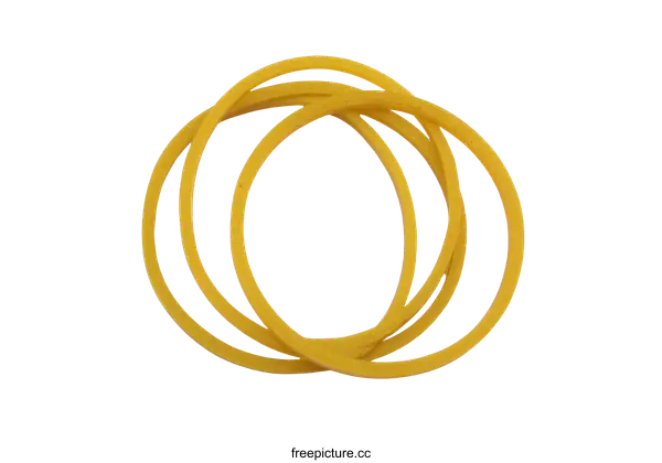 [Transparent Background PNG]Yellow Rubber Bands Isolated on White Background