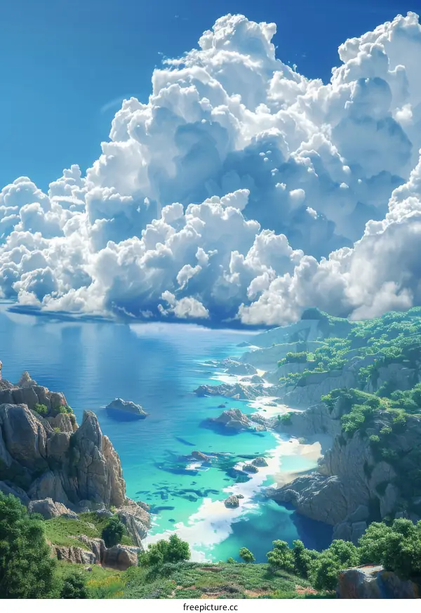 Coastal Cloudscape Illustration