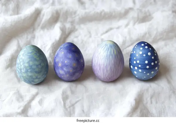 Hand Painted Easter Eggs on a Cloth