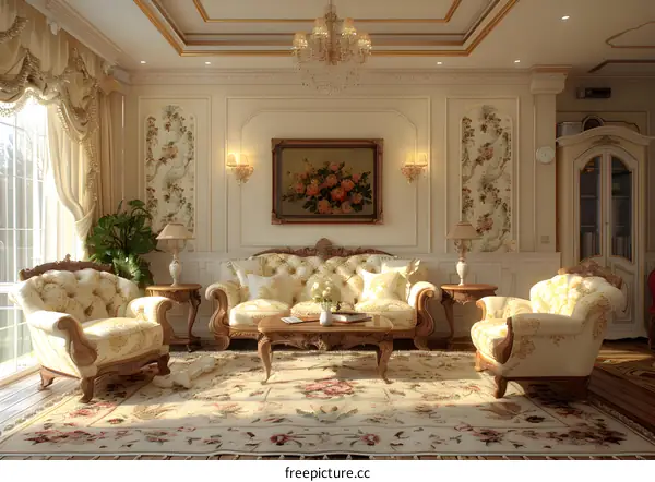 European style living room interior design