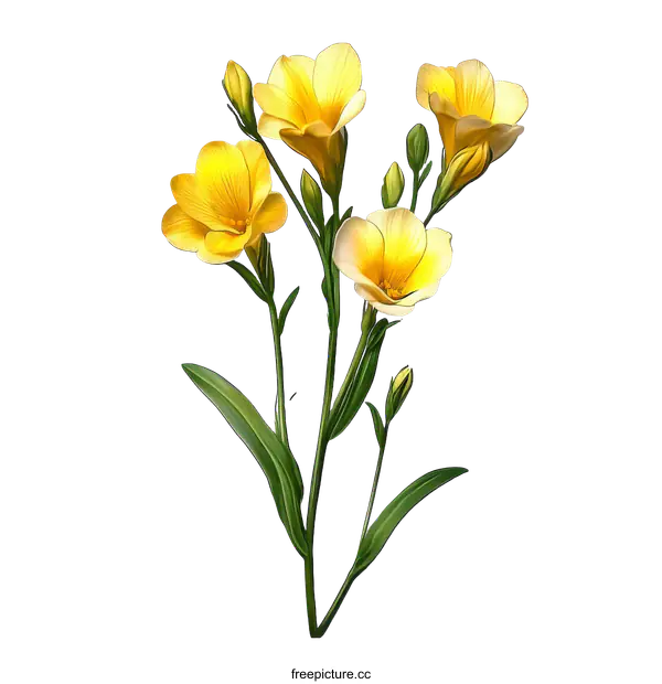 [Transparent Background PNG]Beautiful Yellow Flowers Illustration