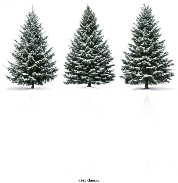 [Transparent Background PNG]Snow-Covered Christmas Trees Isolated Collection