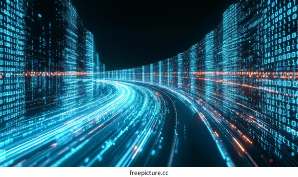 Digital Cityscapes of Binary Code