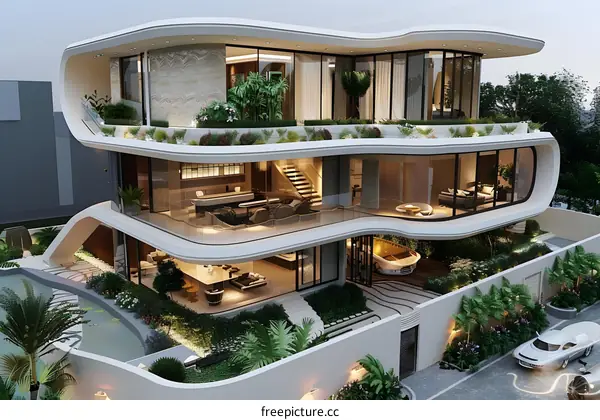 A modern luxury villa