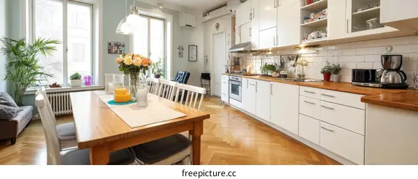 Modern Scandinavian Kitchen and Dining Area