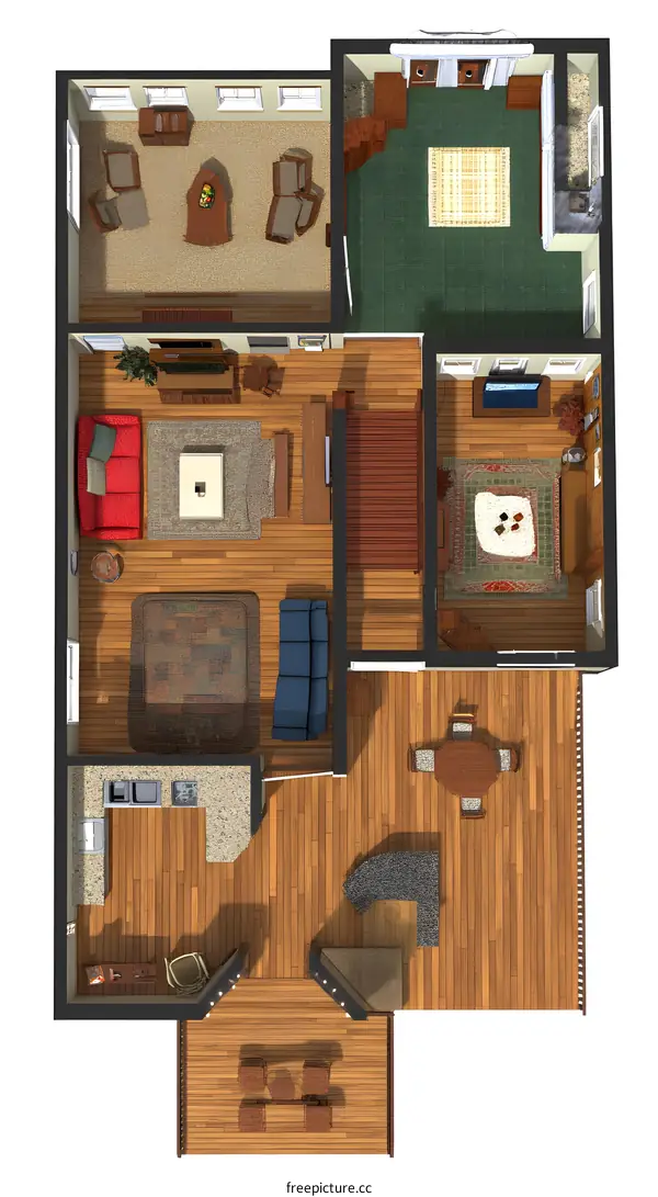 Floor Plan Design of a Modern Home with Patio